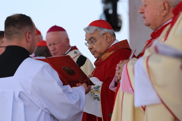 Cardinal Marcello Semeraro, prefect of the Dicastery for the Causes of Saints, on Sept. 10, 2023, in Markowa, in southeastern Poland, at the beatification Mass for the Ulma family, who were executed for sheltering Jews during World War II. Credit: Polish Bishops Conference