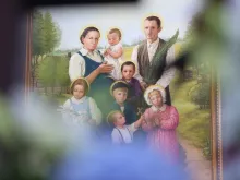 A portrait of the Ulma family was unveiled at their beatification Mass on Sept. 10, 2023, in Markowa, Poland.