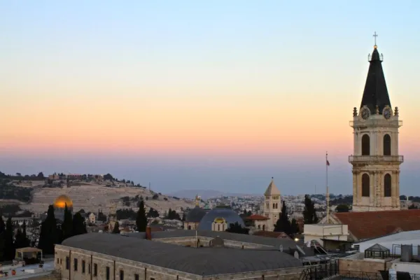 View of Jerusalem from the Notre Dame Center rooftop. Credit: Father David Steffy