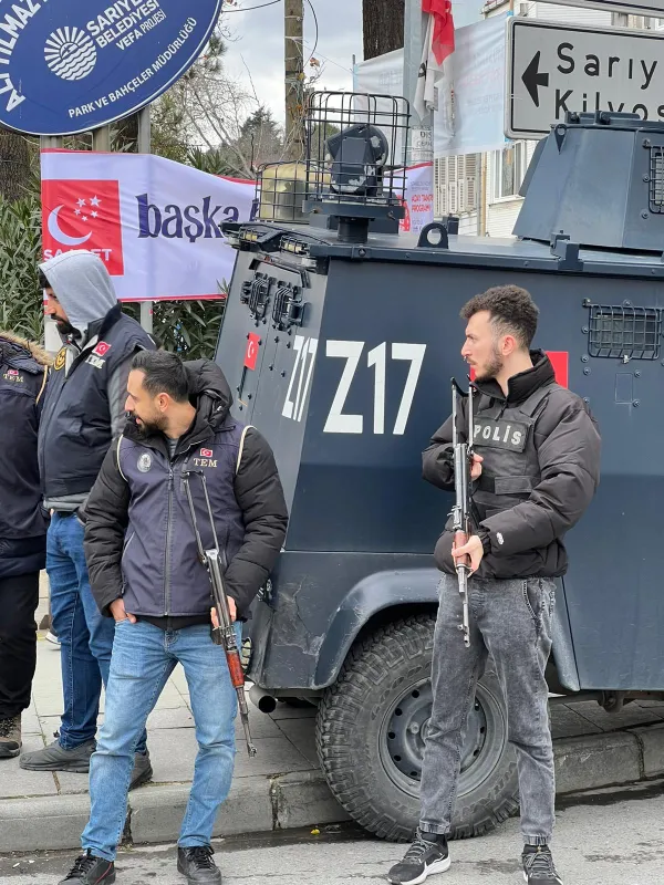Turkish Police stand guard outside the scene of an armed attack at a Catholic Church in Istanbul, Turkey, on Jan. 28, 2024. Credit: Rudolf Gehrig/EWTN