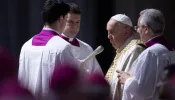 Pope Francis addresses the crowd at the proclamation of the papal bull “Spes Non Confudit,” meaning “Hope Does Not Disappoint,” at the Vatican on Thursday, May 9, 2024.
