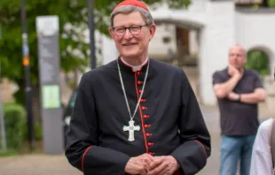 Cardinal Rainer Maria Woelki faces mounting pressure from multiple fronts, including local media — and some clergy: In open defiance, several priests conducted an event blessing same-sex couples outside the iconic Cologne Cathedral Sept 21, 2023. Credit: Archdiocese of Cologne