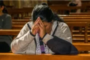 praying woman at church