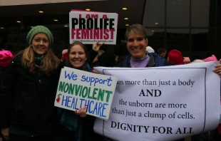 Pro-life feminists participate at the Women's March in Washington D.C. on Jan. 21, 2017. Addie Mena/CNA