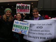 Pro-life feminists participate at the Women's March in Washington D.C. on Jan. 21, 2017.