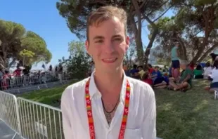 Francisco Velarde, a 21-year-old Spaniard, was one of the young people who had the privilege of going to confession with Pope Francis on Friday, Aug. 4, at World Youth Day in Lisbon, Portugal. Credit: ACI Prensa/YouTube