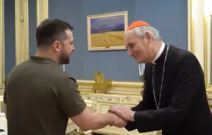 Pope Francis’ envoy to Ukraine Cardinal Matteo Zuppi on June 6, 2023, finished a “brief but intense” two-day visit to Kyiv, which included a meeting with President Volodymyr Zelenskyy. Credit: Vatican News/YouTube