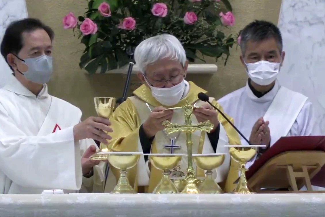 Cardinal Zen offers Mass on May 24, 2022 after appearing in court in Hong Kong.?w=200&h=150