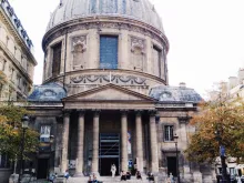 The entrance of Notre-Dame-de-l’Assomption Church in Paris, France.